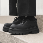 Moodsad Meeste Kingad Suur Pea Paks Tald Vabaaja Derby Kingad Retro K&otilde;rge Kvaliteet Mood Mugavus Mitmek&uuml;lgne Mees Nahast Kingad Zapatos Hombre 45 black