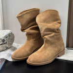 Naiste retro matt k&otilde;rgust suurendavad poolpikkusega saapad - 2025 Hingavad vabaaja mood 40 Heel Height ~3cm