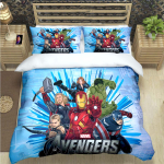 Moodne superkangelane A-Avengersi tr&uuml;kiga voodipesukomplekt Tekikate Tekk Voodi Noortele Lastele T&uuml;drukutele Poistele Luksuslik S&uuml;nnip&auml;evakingitus AU Single 145x210cm