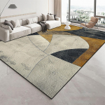 Moodne kuldne geomeetriline vaip elutuppa Kerge luksuslik vaip magamistoa kaunistuseks Suure pindalaga salongi diivani k&otilde;rvale p&otilde;randamatid 200x300 100*200cm
