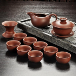 Klassikaline Yixing Purple Sand teekomplekt, must/punane keraamiline Kung Fu teekann K&auml;sitsi valmistatud teetass Gaiwan Tureeni teetseremoonia (Ei sisalda kivilauda) see chart