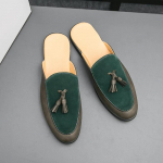 Moodsad mustad poolkingad meestele Mules Sandaalid Nahast Kingad Meeste Mood Sapato Social Masculino Mocassin Homme Chaussure Zapatillas 38