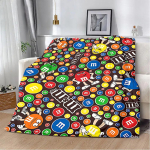 Multikas &scaron;okolaad M-M&M's logo tr&uuml;kitud tekk Piknikutekid Soe tekk Pehme mugav tekk Kodu reisimine s&uuml;nnip&auml;evakingitus 30x40in