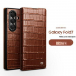 Chali Ehtsa Nahast Magnetiline Klapp&uuml;mbris Samsung Galaxy Z Fold7 jaoks