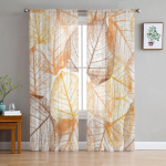 Lillelised Lehed T&uuml;llist L&auml;bipaistvad Aknakardinad Elutuppa Magamistuppa Moodsad &Scaron;ifoonist Voile Organza Kardinad Dekoratiivsed Kardinad 135W x 114H(cm)