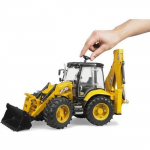 Tractopelle - BRUDER - JCB 5CX - Pelle Excavatrice - Si&egrave;ge Pivotant - Fen&ecirc;tre Ouvrante