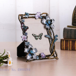 Vintage metallist pildiraam V&auml;rviline reljeef K&auml;sit&ouml;&ouml; kunstlill Ruudukujuline &Otilde;&otilde;nes pildiraamid Pildihoidjad Sisustuselemendid 16.5X18.5X2.5cm