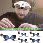 LED-peamagnifier 5 vahetatava l&auml;&auml;tsega 1,0x kuni 3,5x valgustusega suurendusklaasid Peapaelaga magnifiers kellaparanduseks lugemiseks China Mainland