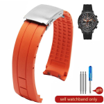 Silikoonist k&auml;ekella rihm Citizen City Air Eagle Jy8035-04e 8030 jaoks Veekindel Higikindel Kummist Meeste Silikoonosad 23mm 22mm red