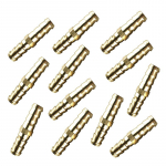 12Pcs 8mm to 10mm Straight Brass Hose Barb Fitting Reducer Coupler Adapter Connector for Air Water Fuel Oil Inert Gases