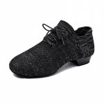 Naiste pehme tallaga meremehe rahvusstandard jazz-tantsukingad ruutantsukingad Suede-2.5cm-34 must