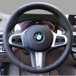 Hand-stitched black Leather suede Car Steering Wheel Cover For BMW M Sport G30 G31 G32 G20 G21 G14 G15 G16 X3 style 3