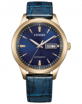 CITIZEN Automaatne P&auml;eva ja Kuup&auml;eva N&auml;iduga 40mm Nahk Meeste K&auml;ekell NY4063-01L sinine