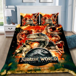 Kuum J-Jurassic Dinosaurus Park Maailm Tekikott Padjap&uuml;&uuml;r Dinosaurus Voodipesu Komplekt T&auml;iskasvanud Poiss T&uuml;druk Magamistoa Kaunistus &Uuml;ksik Kahekordne AU Single(140*210cm)3pcs