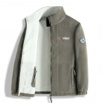 Meeste kahepoolne Norra &scaron;erpa fliisjakk: &Auml;rikasuaalne, V&auml;litingimustesse, Soe, Pluss samet ja paksus s&uuml;giseks/talveks. 3XL khaki