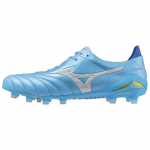 Mizuno Morelia Neo 4 Mugavad Mitmek&uuml;lgsed S&uuml;nteetilisest Nahast Jalgpallisaapad Unisex toss Hele-sinine P1GA263025 40.5