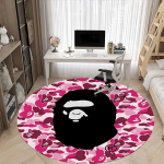 1 tk BAPE Camo kontori &uuml;mmargune vaip, libisemiskindel, pehme ja vastupidav kontorivaip sisekujunduseks, t&auml;iuslik kontorisse, ilus kaunistus 100cm black