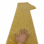 1 jardi Aafrika luksuslik p&auml;rlitega t&uuml;llpitskangas Nigeeria k&auml;sitsi valmistatud raske litritega pitskangas DIY pulmapeo kleitide jaoks 1Yard