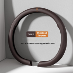 For Nissan Slyphy Kicks Nappa Leather grain Car Steering Wheel Cover Breathable and Anti Slip Accessories Interior Accessories D Chestnut Brown gray