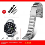 Casio metallterasest rihm EQB-500/EQB-501/EQB-800 EQB-800BL Tahke k&otilde;verdatud otsaga kellarihm 22mm meeste kellarihma tarvikud 22mm h&otilde;be
