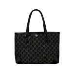 Gucci Ophidia Logoga Suure Mahutavusega Denimist ja Nahast Koti K&auml;ekott Naiste kott Must Valge 631685-UN3BG-1274 Basic Set (Bag+Dust Bag)