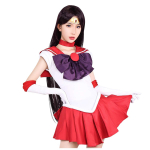 Fujitatsu Sailor Moon Cosplay Kost&uuml;&uuml;m Valmistatud Venivast Sailor Marsist ja Hino Suuruskomplekt, Trikoo-sarnane, &Uuml;hes t&uuml;kis, Kangas, Rei, M, ISHO-18MMARS