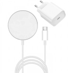 Induktsioonlaadija + v&otilde;rgulaadija, &uuml;hildub MagSafe'iga, iPhone 17/17 AIR/17 PRO/17 PRO MAX/17e/16e jaoks - Phonillico&reg; valge