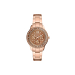 FOSSIL Stella kollektsiooni k&auml;ekell Kvartsmehhanism Roostevabast terasest rihm Beež sihverplaat Naiste kell 50m veekindel ES5109 Tan Watch Dial