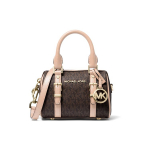 Michael Kors Bedford Series Classic Monogram Zip Closing Leather Boston Bag naiste k&auml;ekotid 32F9G06C0B-266 Extra Small
