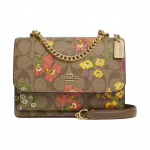 Coach Klare 17 Lilleprindiga Signature Kaetud L&otilde;uendist Ja Nahast &Otilde;la Crossbody Kott V&auml;ike Naiste kotid Kuldne Khaki Mitmev&auml;rviline CR170-IME7V Basic Set (Bag+Dust Bag)