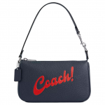 Coach Nolita 19 Logomustriga T&otilde;mblukuga Kivitahvli Nahast &Otilde;lakott-Tote V&auml;ikesed Naiste K&auml;ekotid H&otilde;bedane Denim CU250-SVDE Basic Set (Bag+Dust Bag)