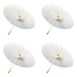 30-1TK Valge Paberist P&auml;ikesevari Vihmavari DIY Foto Cosplay Rekvisiit Bambusest Vihmavari Pulmapeoks Suvise Ranna Dekoratsioon Bamboo&24K white