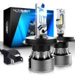 NOVSIGHT H4 LED Super S&otilde;iduki Kontroll Puhtad Vaiksed IP68 6500K Garantii Esituled, High/Low L&uuml;litatavad, 12000LM, 60W, Heledad, Vastavad, L&otilde;ikejoon, valge