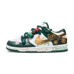Nike Dunk Kallis, Fotos&uuml;nteetiline J&otilde;ud Nahast Libisemiskindlad Madalad Tennised Rula Kingad Unisex Valge Roheline Kuld DD1391-101(Team422-) 36.5