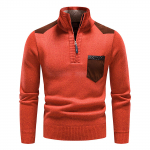 Meeste s&uuml;gistalvise kilpkonnaga pikkade varrukatega pullover kampsun s&auml;rk pluus t&otilde;mblukuga topid kampsun M oranž