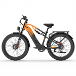 LANKELEISI Elektrijalgratas MG800MAX 2000W Kahe mootoriga 48V20AH Aku H&uuml;drauliline pidur E-ratas 26*4.0-Tolli Paksud rehvid Lumel t&auml;iskasvanutele Elektrijalgratas Black-orange-2000W 48V20AH