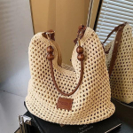 Puhkuse stiilis kootud kott Naiste suvine uus mood &otilde;&otilde;nes kootud &otilde;lakott Suure mahutavusega t&ouml;&ouml;le k&auml;ivitatav kott 38cm*14.5cm*34cm