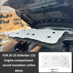 Mootorikatte helisummutusmatt Land Rover Defender 110 2020-2024 jaoks Auto Esiosa Soojusisolatsioon Puuvillakatted Tulekindlad Interi white