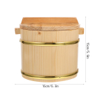 1 komplekt puidust sushi riisibucket &uuml;mmargune suur avaga segamisk&uuml;nna sushi sashimi Korea BBQ riisi serveerimiseks n&auml;idiku jaoks koduk&ouml;&ouml;gi dekoratsioon khaki