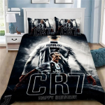 3D tekikate Jalgpall CR7 Voodipesukomplekt Pehme tekikate 1/2 tk padjap&uuml;&uuml;riga Lastele T&auml;iskasvanutele Mikrokiud Tekikate 135x200cm