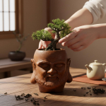 Buddha Pea Lillepott Kujuke V&auml;listingimustes lillepotid Konteiner Traditsiooniline Hiina Aeda K&ouml;&ouml;ki Lauale Laua Keskosa Kodu pruun