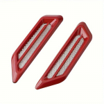 Universaalne 2 tk Kroomitud Auto Maastur Air Flow Tiiva K&uuml;lgmise Tuulutusava Dekoratsiooni Kleebis 1pair red