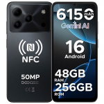 Renoveeritud - DOOGEE Note56 Plus nutitelefon - Android 16 Gemini AI, 48GB+256GB, 6150mAh aku Silicium-Carbone, 50MP, 8.45mm Ultra-&otilde;huke - Must