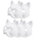 Therian Maskid Valge Kassi Maskid T&uuml;hjad DIY Halloweeni Maskid Loomade Poolmaskid Maskeraad Cosplay Pidu white