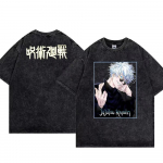 Jujutsu Kaisen Suvine Pesemise J&auml;lgidega Vintage T-s&auml;rk Satoru Gojo Ryomen Sukuna L&uuml;hikeste Varrukatega Anime Meeste ja Naiste Topid S mitmev&auml;rviline