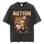 Autism Kolju Meem T-s&auml;rk Naljakas Kolju Huumor L&uuml;hikeste Varrukatega T-s&auml;rgid Meeste Naiste Vintage Pesitud &Uuml;le suuruse Puuvillane T-s&auml;rk S