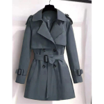 Naiste kevad-s&uuml;gis Korea elegantne jakk daam kahekordse n&ouml;&ouml;pimisega t&auml;navamood trench naissoost XXS gray