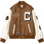 Carhartt WIP N&ouml;&ouml;p-plaaster Logo Tikitud Soonikuga &Auml;&auml;r Vabaaja Jakk Meeste jakid I033855-1X4-XX M brown