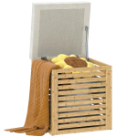 Panipaiga kummut panipaiga taburet 54,76 L ribiline disain naturaalne bambusraam 40 x 40 x 47 cm naturaalne puit 40 x 40 x 47 cm