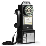 Retro Ameerika-Euroopa Telefonipank mehaanilise kellaga - Antiikstiilis seinakinnitus kodu kaunistamiseks black